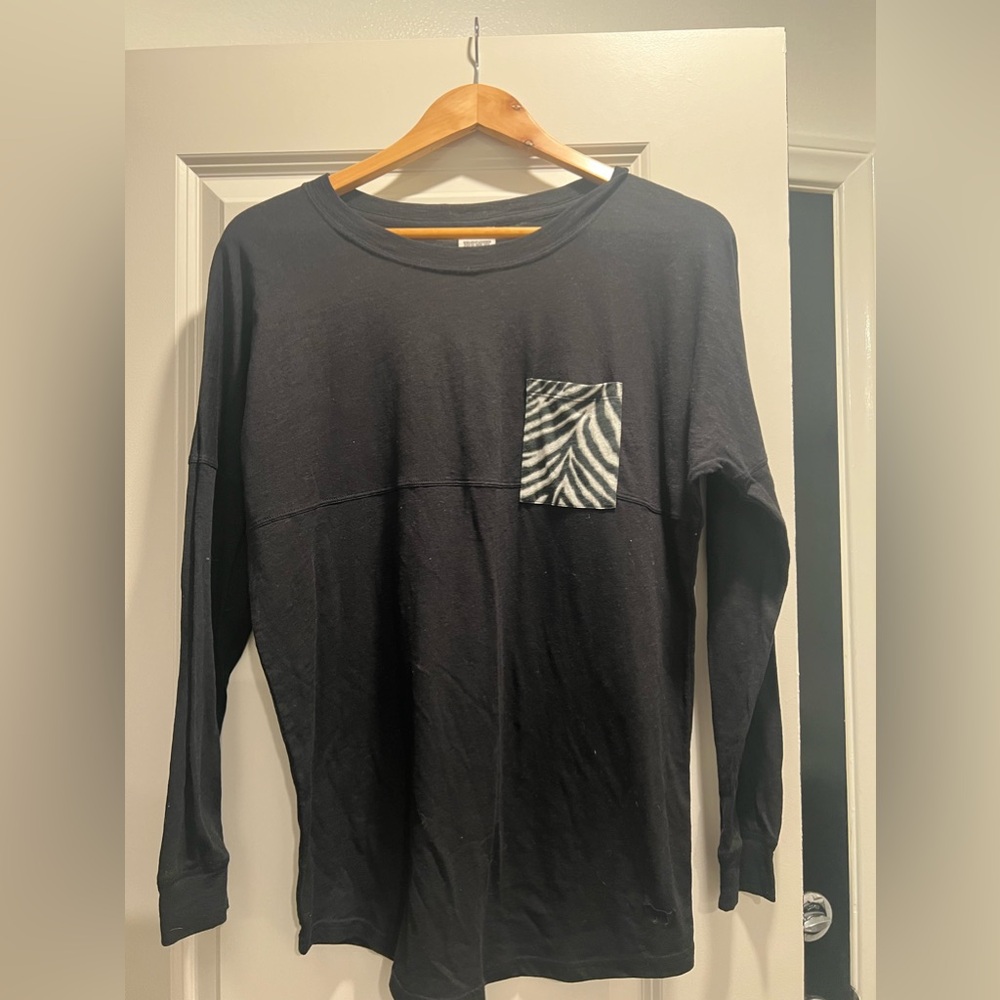 Pink by Victoria’s Secret size extra small, black, long sleeve shirt